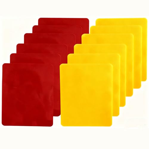 12PCS PVC Soccer Referee Cards – Durable Red & Yellow Warning Cards