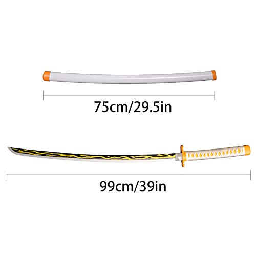 SV Anime Demon Sword Katana 41 Inch Decorative Collectible Gift Cosplay Sword,Various Styles Available - size: 41 in-Zenitsu