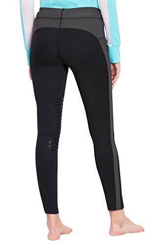 TuffRider Women's Ventilated Schooling Tights - color: Black/Charcoal, size: Small