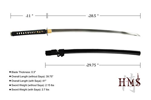 Hand Forged 1045 Carbon Steel Scroll Katana, Full Tang Japanese Sword