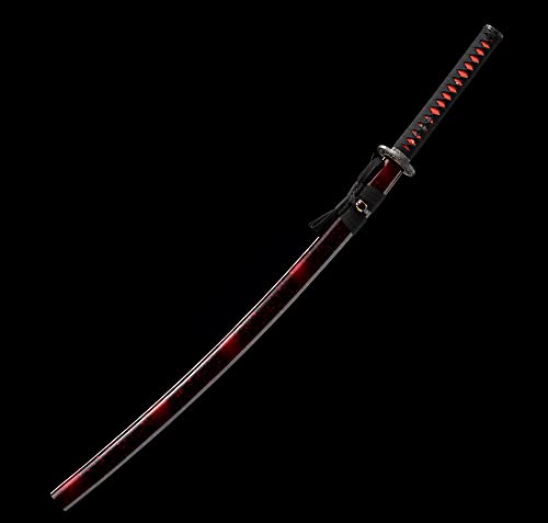 Traditional Heat/Clay Tempered Hand Forged Katana Sword | Real 1060/1095 T10 High Carbon Steel Sharp Full Tang Katanas | Practical Authentic Japanese Samurai Swords - color: Sun Flowers
