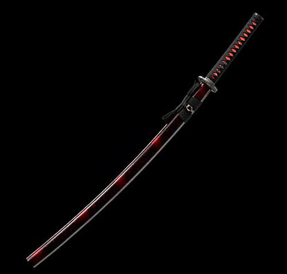 Traditional Heat/Clay Tempered Hand Forged Katana Sword | Real 1060/1095 T10 High Carbon Steel Sharp Full Tang Katanas | Practical Authentic Japanese Samurai Swords - color: Sun Flowers