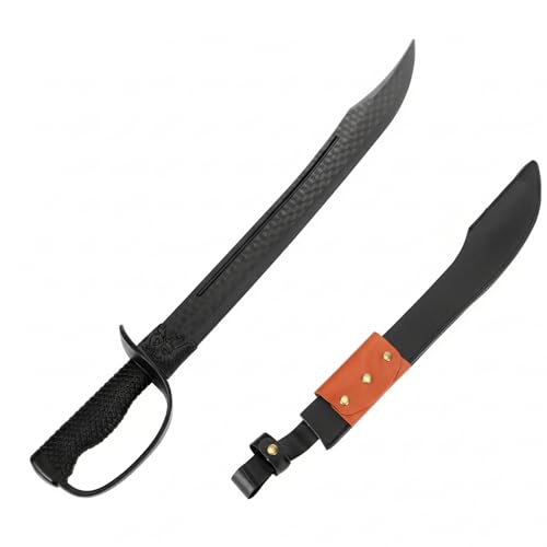 Silipull 25" Polypropylene Pirate Sword with Leather Scabbard, Black