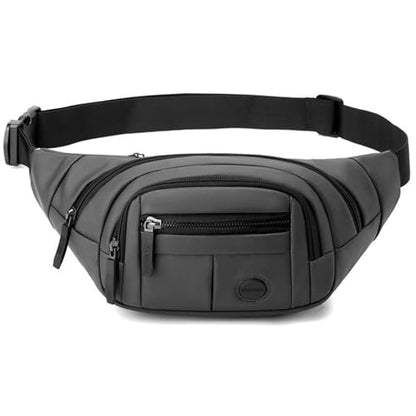 Large Fanny Pack for Men and Women, Crossbody Waist Bag with 4 Zipper Pockets Easy Carry Any Phone, Fashion Waist Pack with Adjustable Strap for Travelling, Hiking, Cycling, Running - Gray - color: Gray