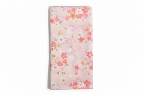 Japanese Gauze Tenugui Towel – 100% Cotton Made in Japan – Quick Dry, Soft & Lightweight Kitchen Tea Towel, Face & Hand Towel for Travel (1, Flowing Water Cherry Blossom Pattern Pink, Medium) - color: Flowing Water Cherry Blossom Pattern Pink