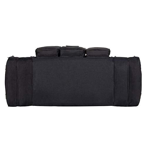 Heavy Duty Range Duffel Quality Tactical Gear Travel Sports Gym Bag Lockable Zippers with US Flag Patch 27 Inch Black - size: 27" Black
