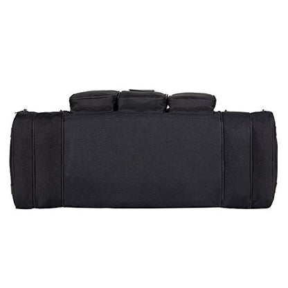 Heavy Duty Range Duffel Quality Tactical Gear Travel Sports Gym Bag Lockable Zippers with US Flag Patch 27 Inch Black - size: 27" Black