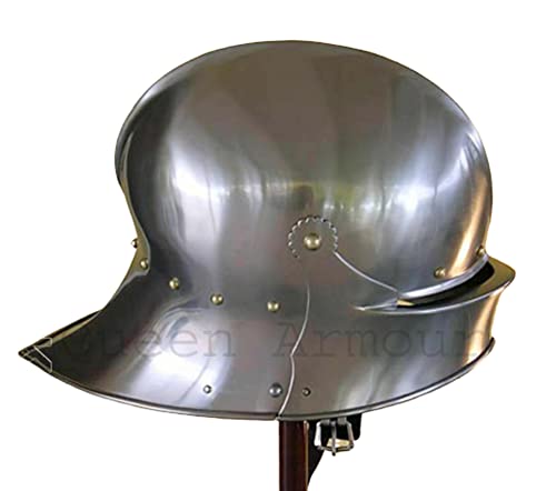 Medieval Sallet Viking Crusader Helmet - Wearable German Spartan Cosplay Armor