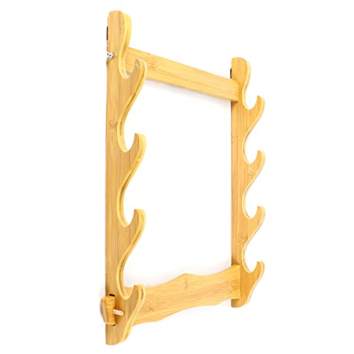 4 Wall Mount Wooden Gun Rack Natural Wood Finish Gun Storage Shelf Holder
