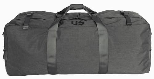 USGI Industries Military Style Deployment Duffel Bag for Camping, Hiking & Travel - color: Black