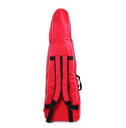 LEONARK Fencing Draw-bar Wheel Bag for Epee Saber and Foil - Hema Sword Bag Trolley Case for Fencing Suit and Mask - color: Red a
