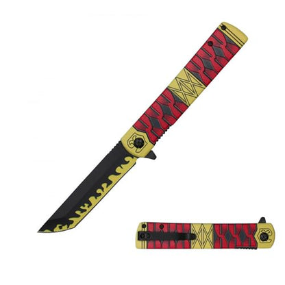 LALAPORT Anime Inspired Pocket Knife Collection | Katana Style Folding Knives | Cosplay, Display, EDC (Sandai Kitetsu) - color: Sandai Kitetsu