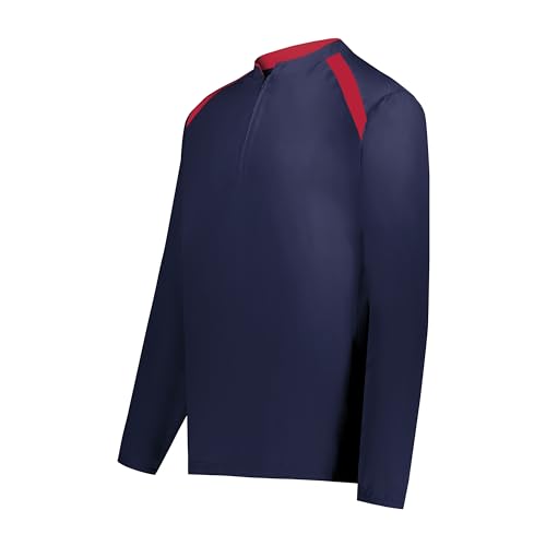 Holloway boys Holloway Boy's Clubhouse Pullover Cage Jacket - color: Navy/Scarlet, size: Small