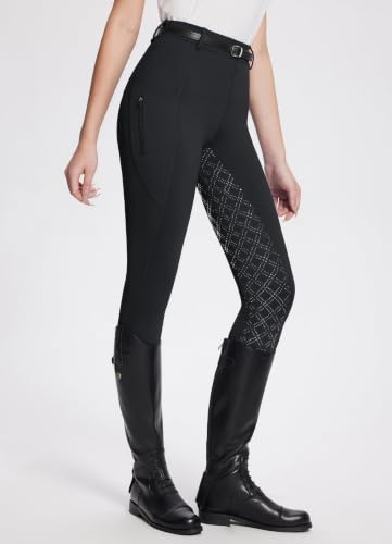 baleaf Womens Horse Riding Pants Full Seat Silicone Breeches Tights - color: Black, size: Medium