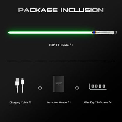 XRGB3.0 Smooth Swing Light Saber, 16 Sound Fonts, Motion Control Infinite Color Changing, Support Heavy Dueling Sol Light Saber, Rechargeable Metal Hilt for Adults