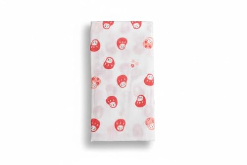 Japanese Gauze Tenugui Towel – 100% Cotton Made in Japan – Quick Dry, Soft & Lightweight Kitchen Tea Towel, Face & Hand Towel for Travel, Gym and Daily Use (1, Daruma Pattern White, Medium) - color: Daruma Pattern White