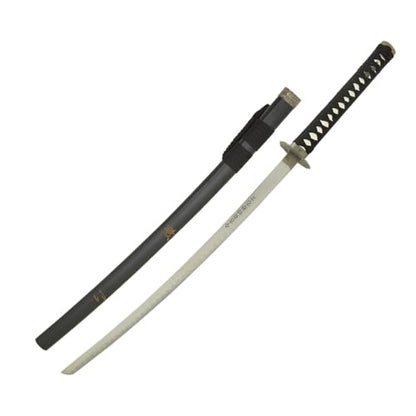 MASTER USA - Hand Carved Katana Sword with Samurai Bushido Code on Scabbard, 1045 Steel, 41.5 Inches Overall, Includes Display Stand - color: Sword of Battle
