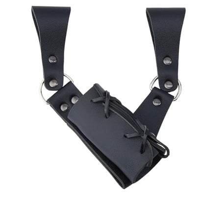 SUPERFINDINGS PU Leather Sword Sheaths Black Leather Sword Frog Swords Frogs Waist Belt Holder Retro Medieval for Adult Men Cosplay Props Knight