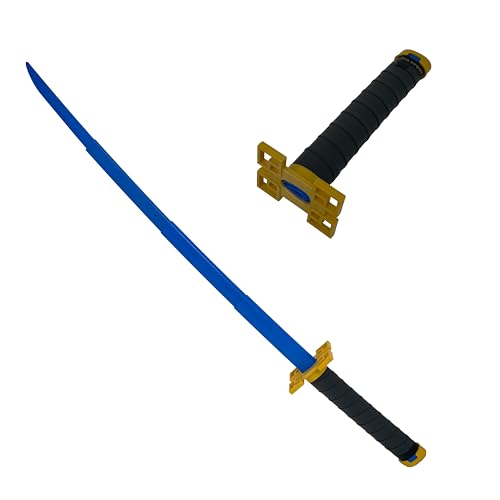 Gravity Retractable Sword, Samurai Model for Play Fighting, Ninja Martial Arts, Cosplay, Pretend Play, Costume Accessory - color: Blue