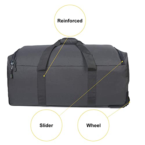 Military Wheeled Deployment Bag Large Tactical Heavy Duty Duffel Bag 124L - color: Grey