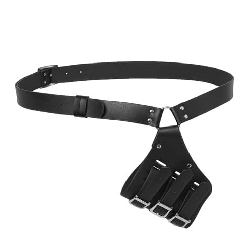 HZMAN Medieval Faux Leather Sword Belt Black Rapier Sword Holster