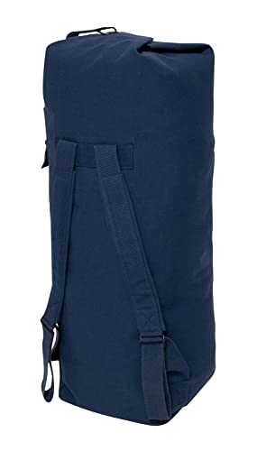 GI Style Double Strap Duffle Bag - color: Navy Blue