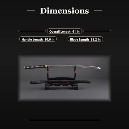 1045 Katana, Hand Forged Full Tang Japanese Sword | Classic Tsuba Series - color: Maple Leaf