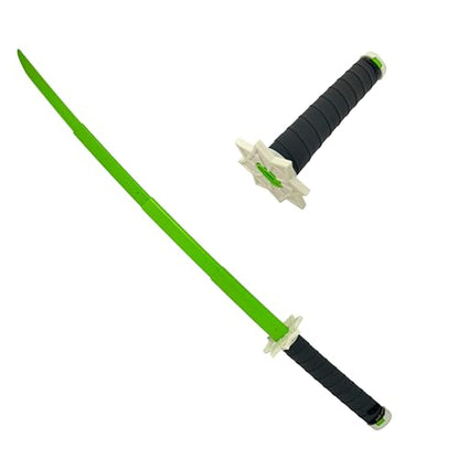 Gravity Retractable Sword, Samurai Model for Play Fighting, Ninja Martial Arts, Cosplay, Pretend Play, Costume Accessory - color: Green