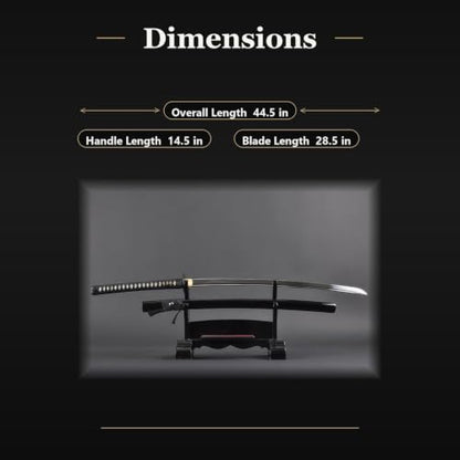 Katana Samurai Sword, 1045 Carbon Steel, Hand Forged, Full Tang - color: Katana Tomoe Crest-921