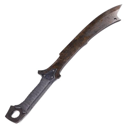 Handmade Cast High-Carbon Steel Blade Sword, Sharp Blade, Full Tang, with Leather Protective Cover Metal Sword All Made of Metal for Collection Outdoor, Hunting Camping Hiking Survival
