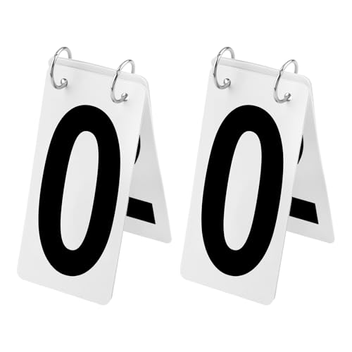 GOGO 2 Sets Score Keepers 2.5 x 5 Inch, 0-9 Double Sides Number Cards - color: Black