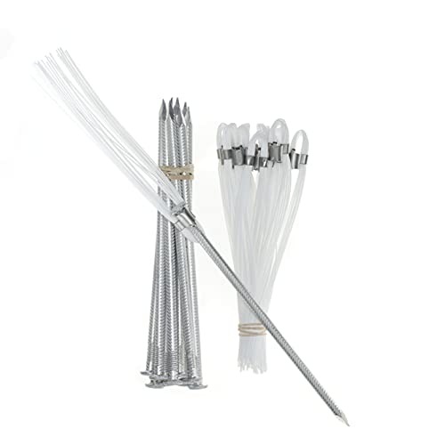 White 6 in. Ground Markers with Aluminum Stakes, 10-Pack, High Visibility