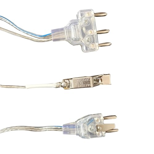 LEONARK Fencing Epee Saber Foil Body Cord Mask Cord Fencing Wire Clamp Clip- Two-Pin Plug/Three-Pin Plug Clear Wire (Set of 2) - size: Epee