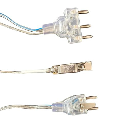 LEONARK Fencing Epee Saber Foil Body Cord Mask Cord Fencing Wire Clamp Clip- Two-Pin Plug/Three-Pin Plug Clear Wire (Set of 2) - size: Epee