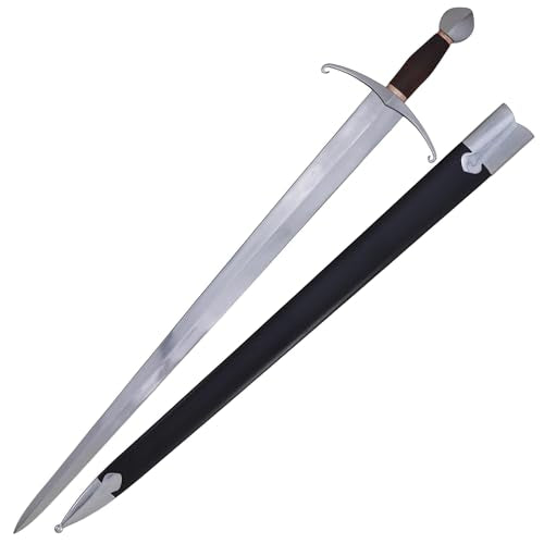 Armory Replicas™ Medieval Hand Forged Knight Sword EN45 Carbon Steel Full Tang with Scabbard - style: Hand Forged Double Edge Sword