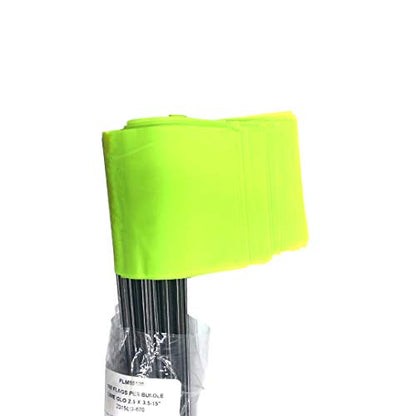 Swanson Tool Co FLM15100 2.5-Inch by 3.5-Inch Marking Flags with 15-Inch Wire Staffs, Lime, 100-Pack - color: Green, size: 100 Pack
