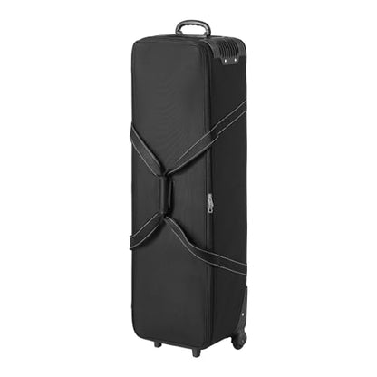VEVOR Studio Equipment Trolley Case, 46.46 x 14.57 x 11.81 in / 118 x 37 x 30 cm, Rolling Camera Bag, Carrying Bag with Wheels Straps Padded Compartment Handle, for Light Stands, Tripods, Telescopes - size: 46.46 x 14.57 x 11.81 in