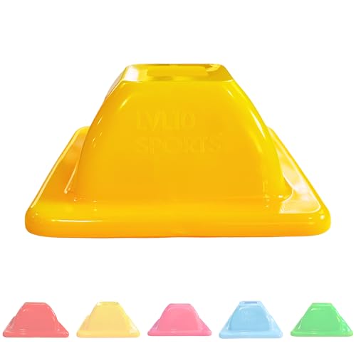 LVL10 Pro Training Cones - 2" Mini Soccer Cones for Sports Training - for Basketball, Football, Basketball and Agility Drills - Soccer Field Markers that Won't Crack, Slide or Fly - color: Yellow, style: 50 Pack