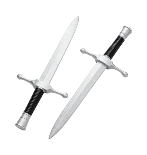 16’’ PU Fake Foam Sword,Halloween Swords Medieval Knight Dagger for Kids - color: Silver