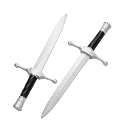 16’’ PU Fake Foam Sword,Halloween Swords Medieval Knight Dagger for Kids - color: Silver