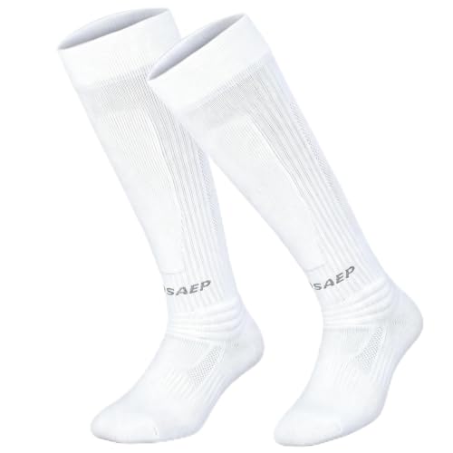 Fencing Socks - Standard Fencing Stockings for Epee Sabre Foil - color: White-2 Pack, size: Medium