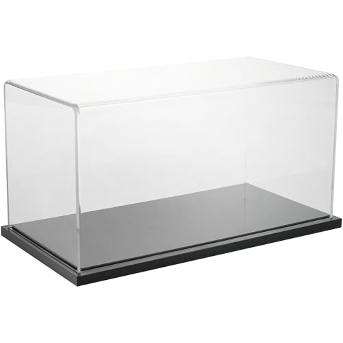 Plymor Clear Acrylic Display Case with Black Base, 10" x 5" x 5" - color: Black Base