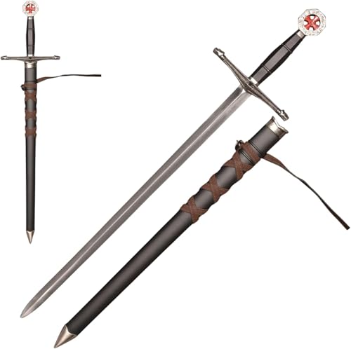 Medieval Warrior Templar Short Sword with Scabbard - style: 2260