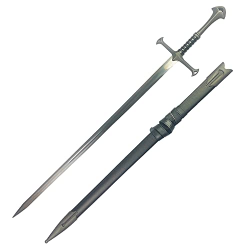 Medieval Crusader Sword with Scabbard. Dull Edge for Collection, Gifts and Cosplay (King)