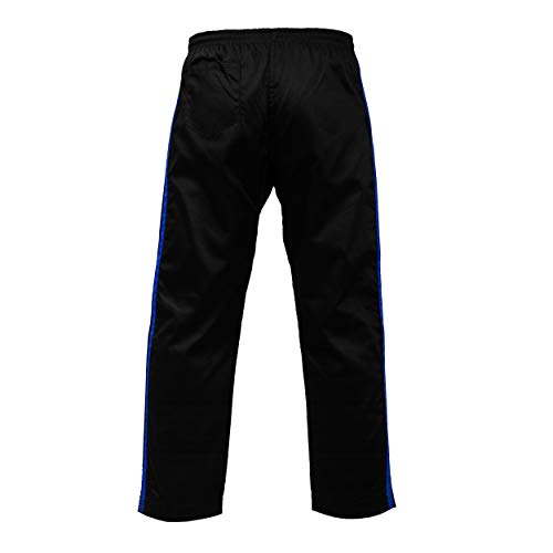 Ultimate - Martial Arts Striped Karate Pants Cotton & Polyester Blended - Kids Adults Unisex - color: Blue, size: 00