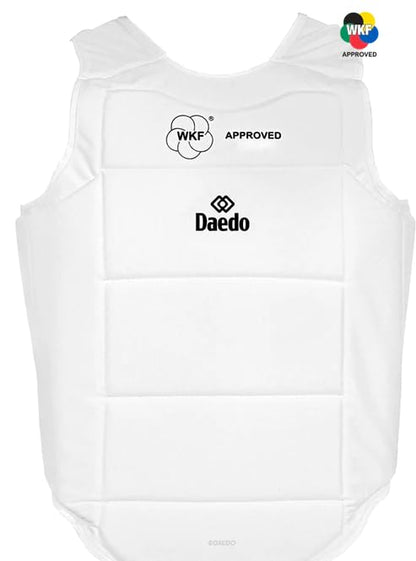 Daedo Chest Protector WKF Approved – Martial Arts Body Shield for Karate Taekwondo – Padded Sparring Training Gear - size: Large