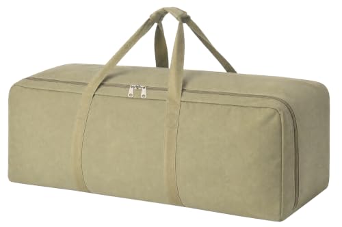 DoYiKe Canvas Duffle Bag for Travel Heavy Duty Military Duffel Tent Storage - color: SOArmygreen, size: 60L