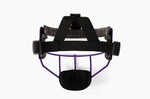 Defender Fielder’s Wire Mask - High-Impact Steel Infielder Face Guard for Softball & Baseball - Adult & Youth Sizes - Lightweight, Maximum Visibility & Secure Fit - color: Purple, size: Youth