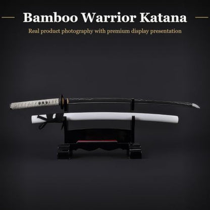 Katana Samurai Sword, 1045 Carbon Steel, Hand Forged, Full Tang - color: White-Warrior