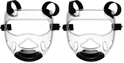 VOSAREA Adult Boxing Faceshield Taekwondo Sports Face Cover Sparring Face Guard Detachable Face (Transparent, 22.5X21X9CM) - size: 22.5X21X9CM (Pack of 2)